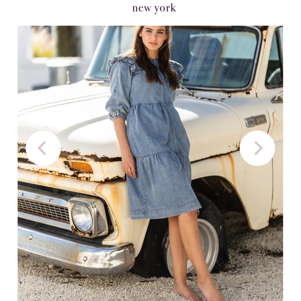 UDEL ny tiered denim smock dress